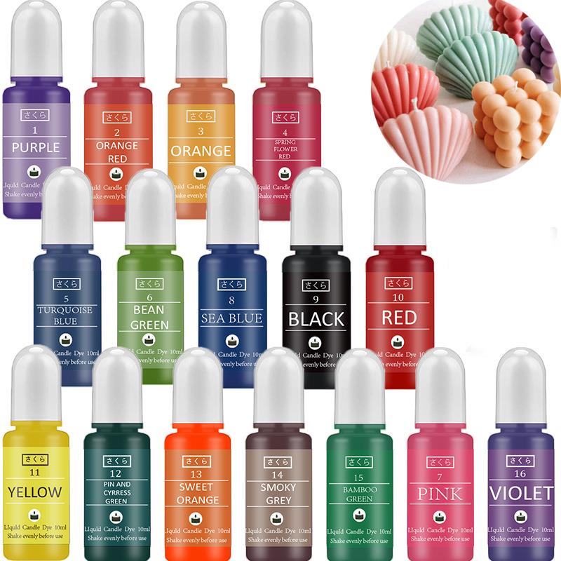 Soy Wax Pillar Blend - 10 ml/ขวดเทียน WAX Pigment สีปลอดสารพิษถั่วเหลืองเทียน WAX