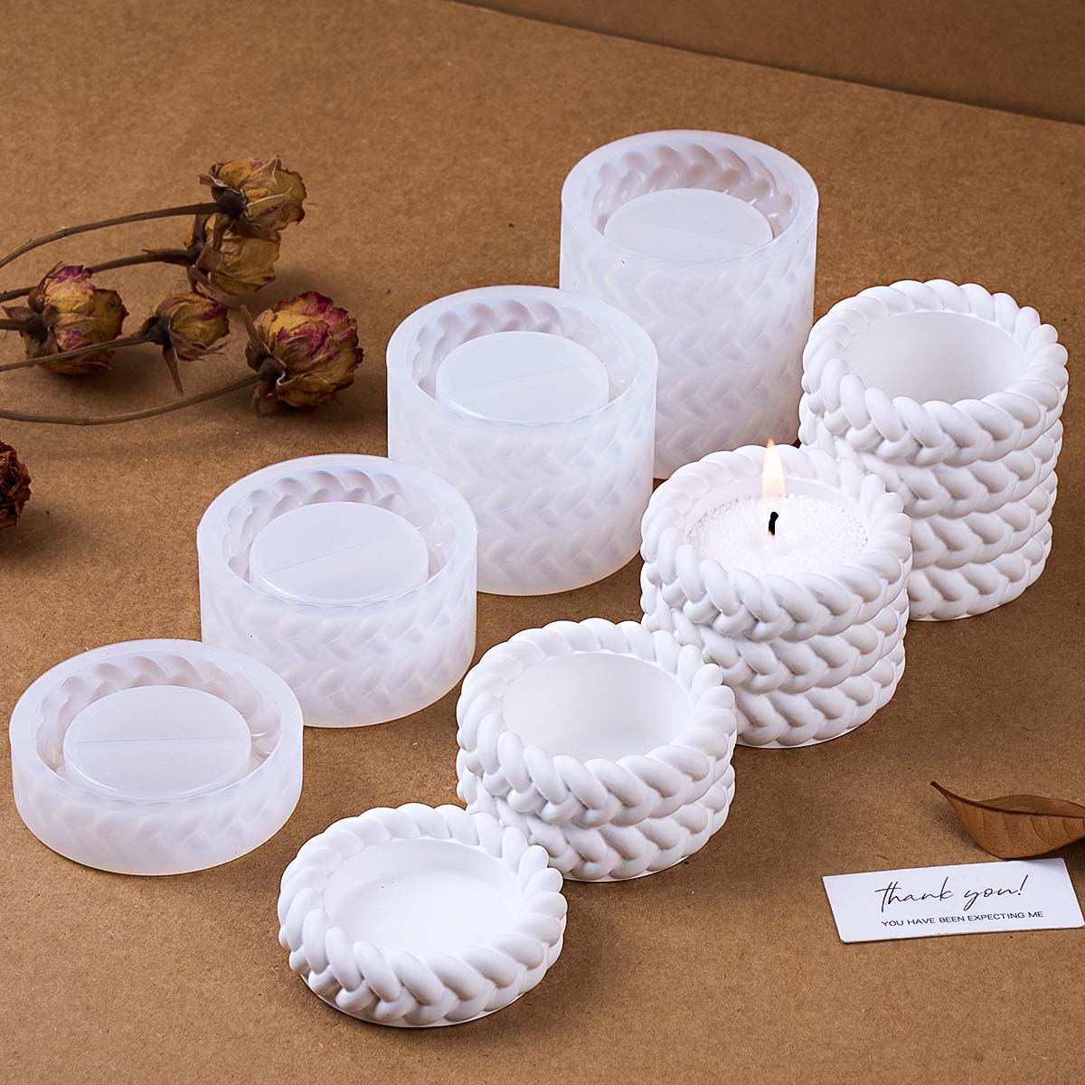 Candle Making Jug - แม่พิมพ์ซิลิโคนสำหรับทำเชิงเทียนเชือกป่าน 1/2/3/4 ชั้น รูปทรงกลม ทำมือ กลิ่นหอม