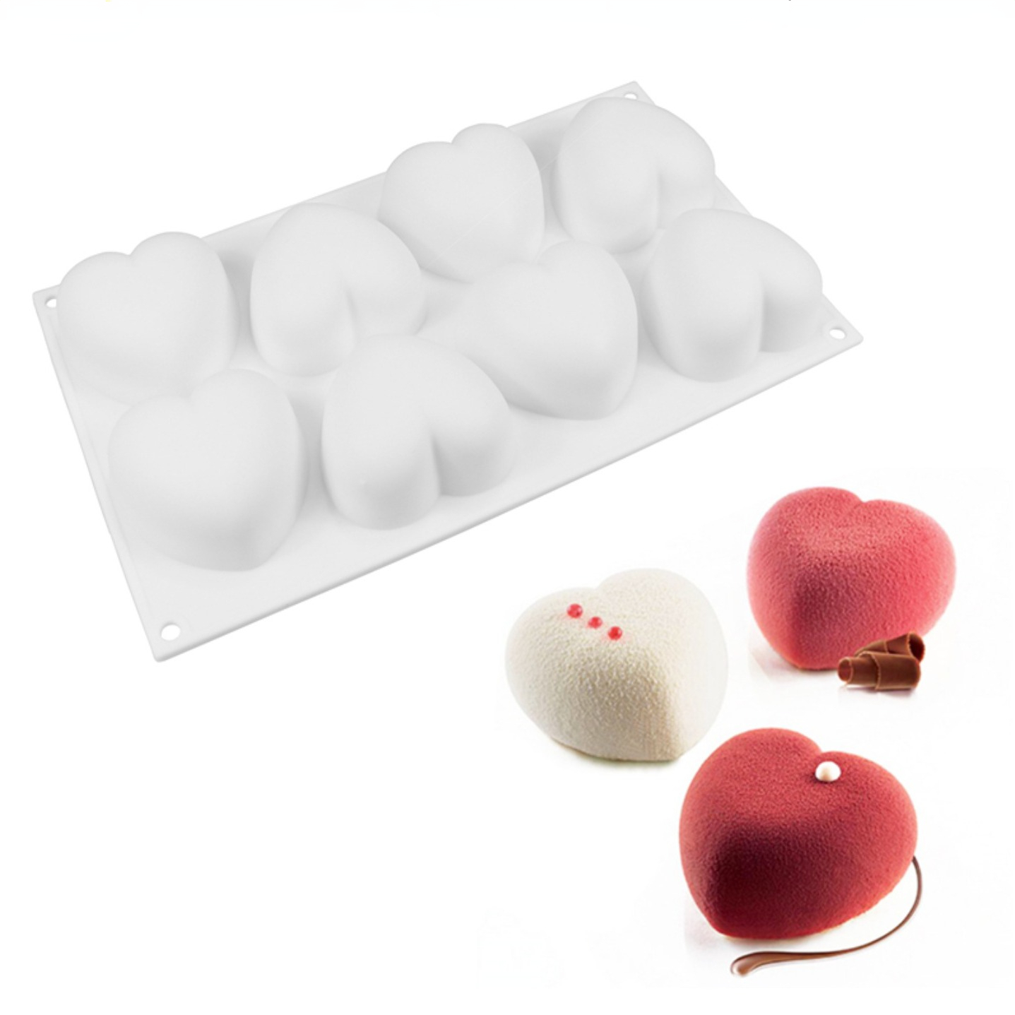 Candle Making Accessories - Love Heart ซิลิโคนสบู่แม่พิมพ์เทียนทําด้วยมือชุด DIY ช็อกโกแลตน้ําแข็งสบู่พลาสเตอร์เรซิ่นเค้กตกแต่งเบเกอรี่เครื่องมือ