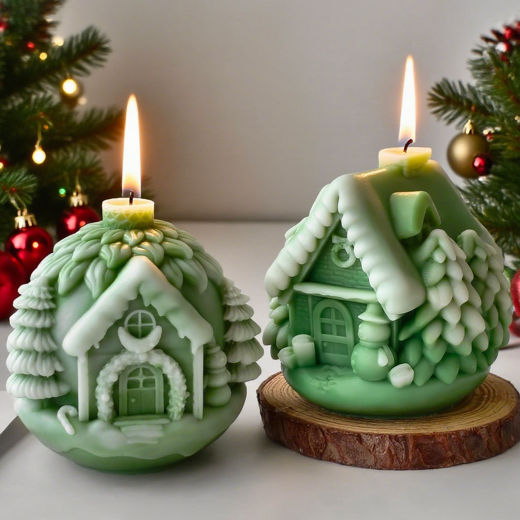 Candle Making Books For Beginners - DIY Christmas Tree House แม่พิมพ์ซิลิโคน Handmade